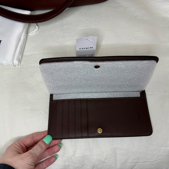 COACH Large Kisslock Frame Bag, Wallet, Bag Chain NEW W/TAGS Dark Brown CBR51 - Picture 5 of 15